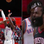 James Harden block on Luguentz Dort