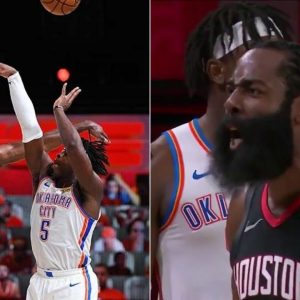 James Harden block on Luguentz Dort