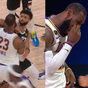 Jamal Murray elbows LeBron James
