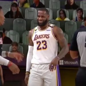 LeBron James laughs in Russell Westbrook's face