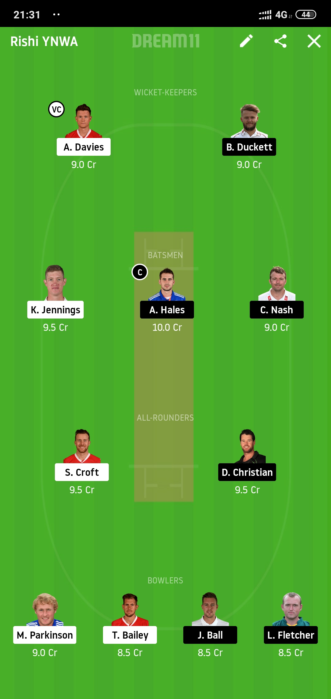 LAN vs NOT Dream11