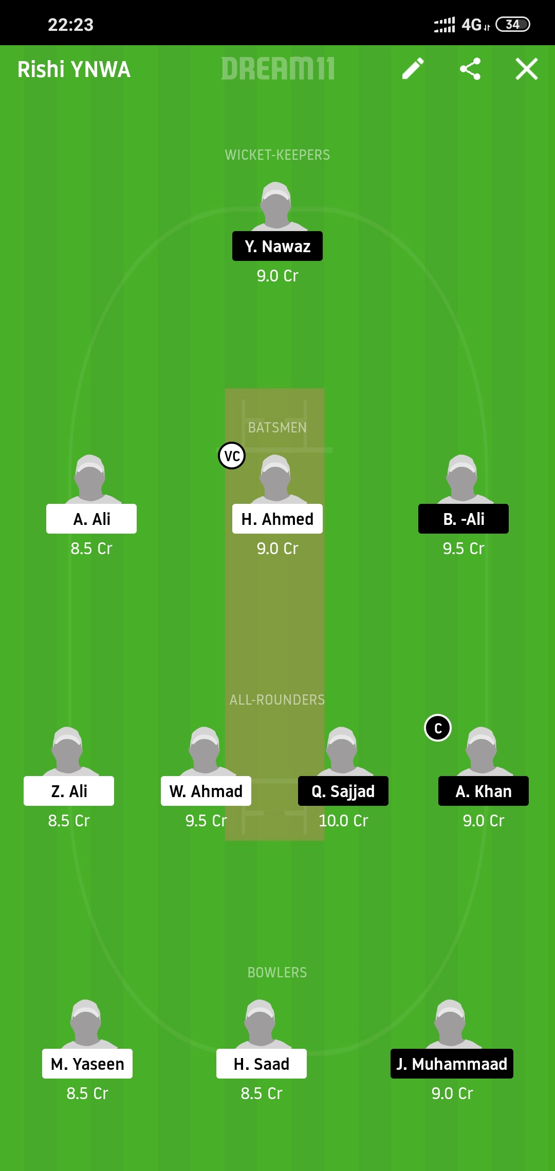 JJB vs BRCC Dream11