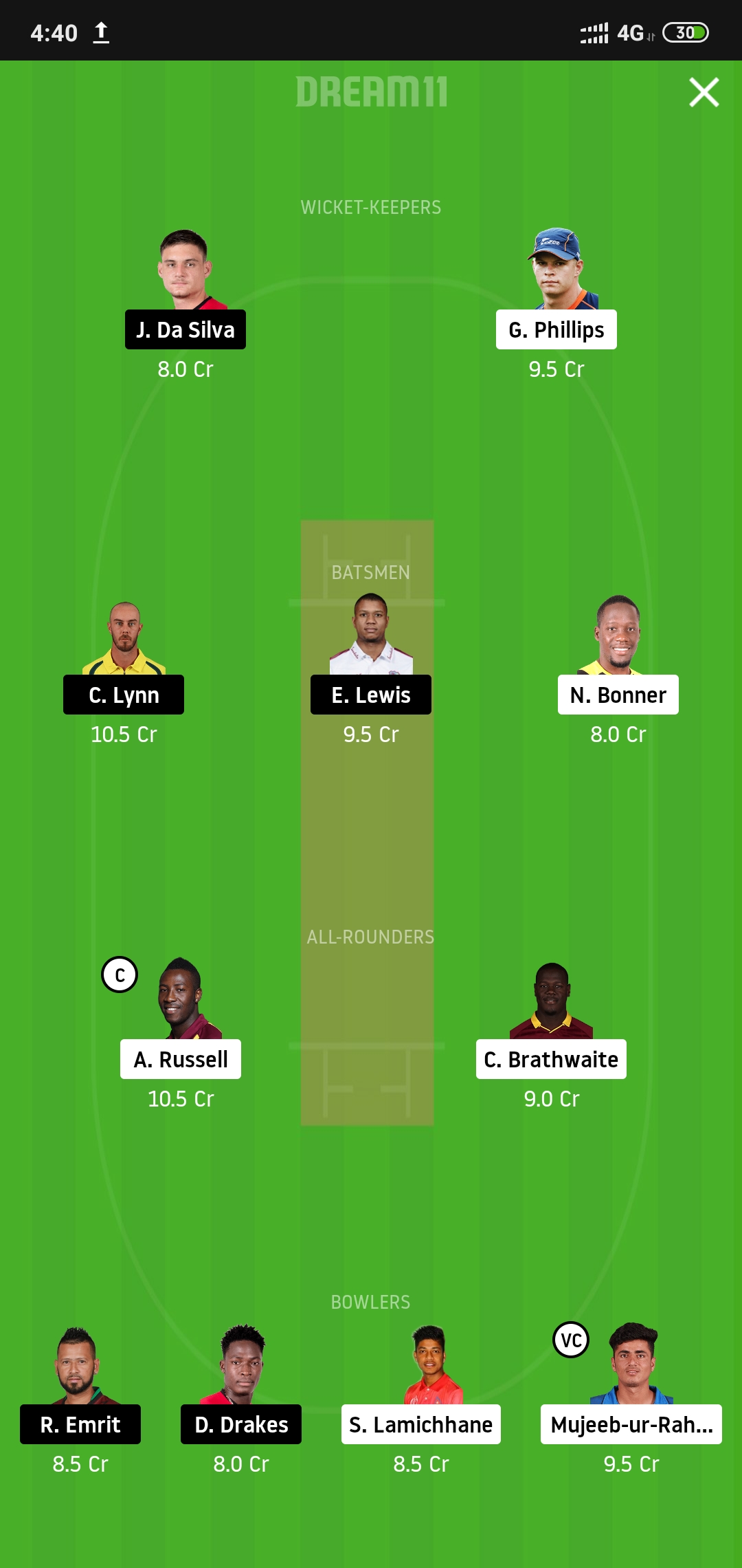 JAM vs SKN Dream11