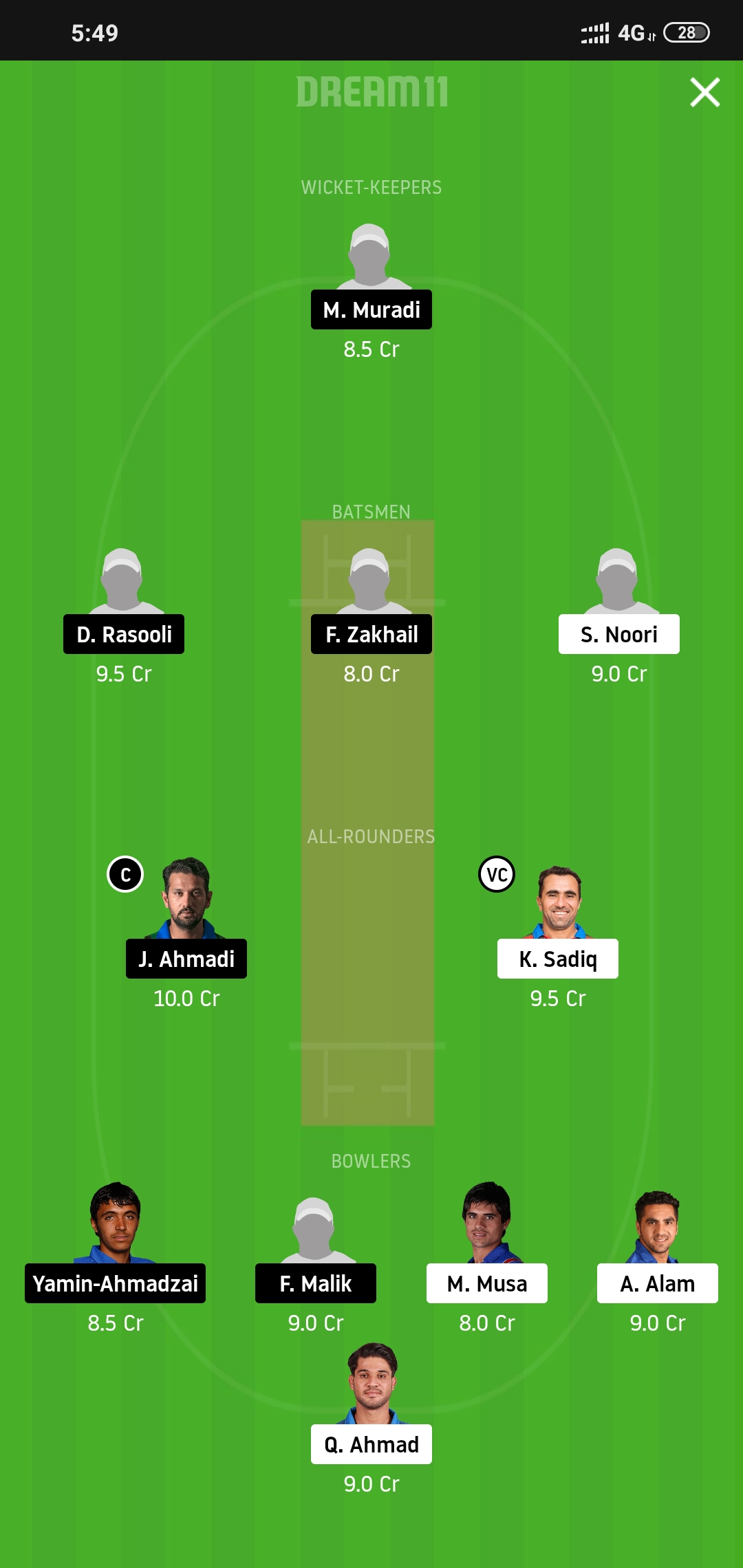 ST vs AS Dream11