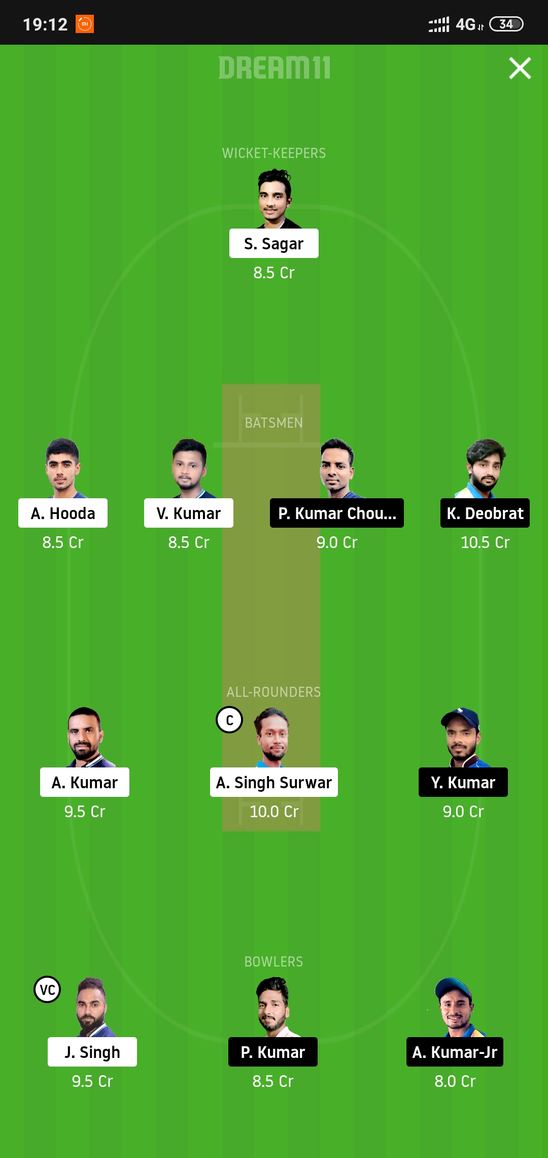 JAM vs BOK Dream11