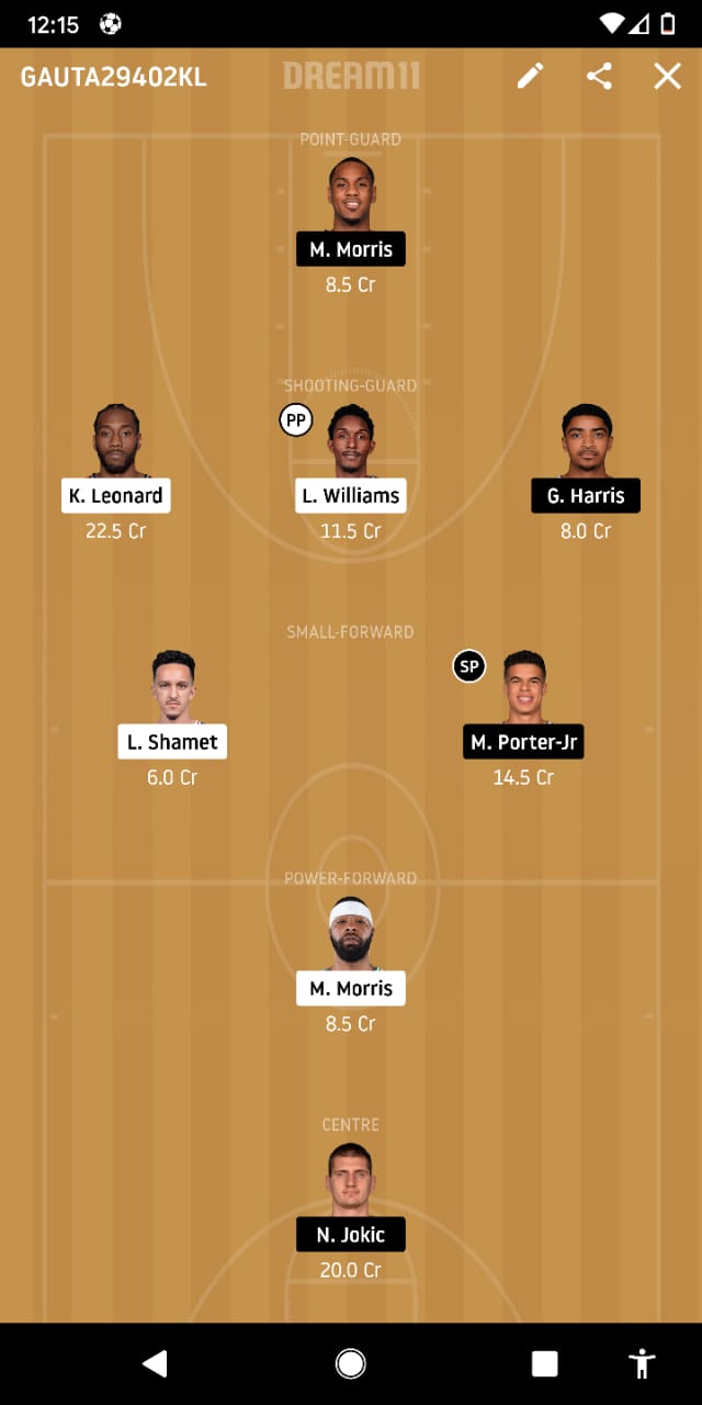 LAC Vs DEN Dream11