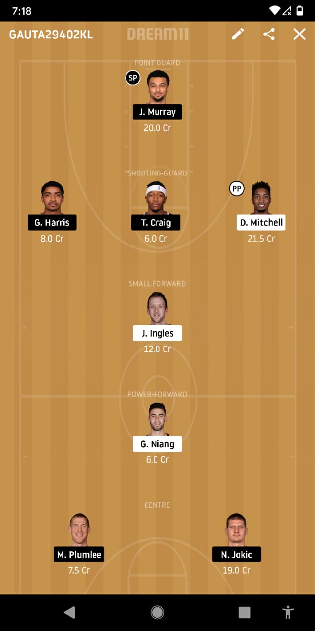 UTA Vs DEN Dream 11 Prediction