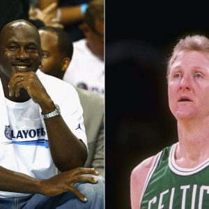 When Michael Jordan watched Larry Bird win the 3 point shootout in a warm-up jacket