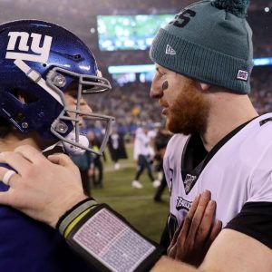 NFL Quarterback Daniel Jones has a higher grade than Carson Wentz this season