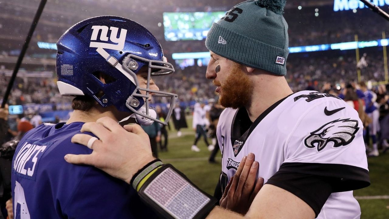 NFL Quarterback Daniel Jones has a higher grade than Carson Wentz this season