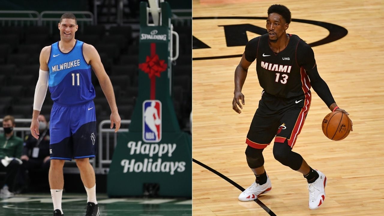 "How come nobody does that to LeBron James": Brook Lopez falls over hilariously to show referee how Bam Adebayo flopped