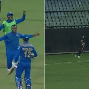 Syed Mushtaq Ali Trophy: Ashwin Hebbar grabs stunner to dismiss Paras Dogra; Sheldon Jackson's maiden T20 century seals 227-run chase