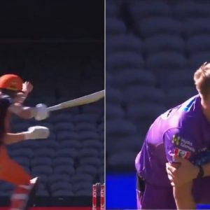 BBL 10: Nathan Ellis collides with Aaron Hardie while lbw appeal against Scorchers batsman