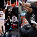 LeBron James makes spectacular transition dunk before halftime buzzer, but NBA Twitter is adamant that the Lakers star wasn't called for a blatant travel