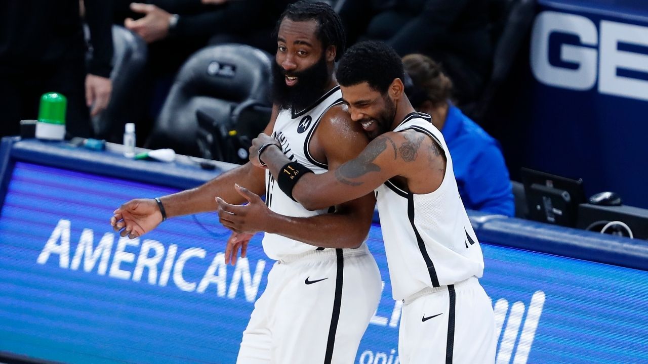 "Kyrie Irving plays like it's a movie": Nets' James Harden piles on the praise for his star teammate after his 40-point game in Kevin Durant's absence