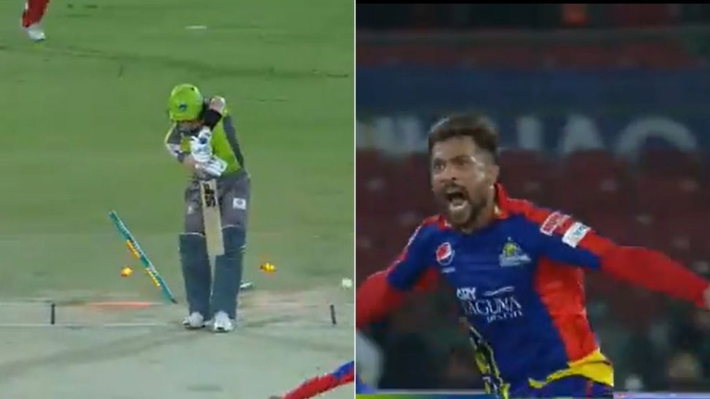 "Amir on fire": Mohammad Amir gestures fans to make noise; ecstatic after castling Joe Denly in PSL 2021