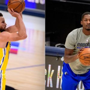 "Dorian Finney-Smith left staring at the logo beneath Stephen Curry": Mavs swingman can't believe Steph made it from the logo in Mavs' win over Warriors