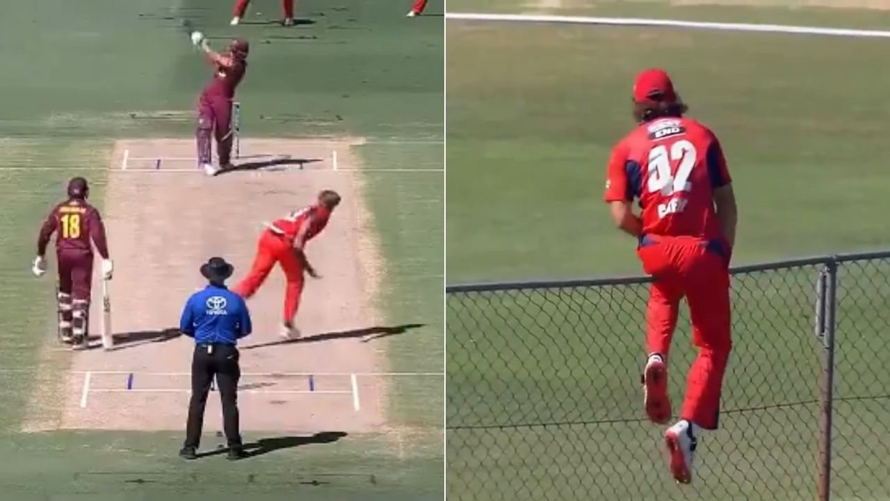 "Worth nine": Sam Heazlett hits monstrous six off Spencer Johnson in Queensland vs South Australia Marsh Cup clash