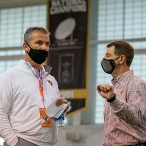 “That’s Coach Saban’s business”: New Jaguars Head Coach Urban Meyer says that he doesn’t intend on going back to college football ever.