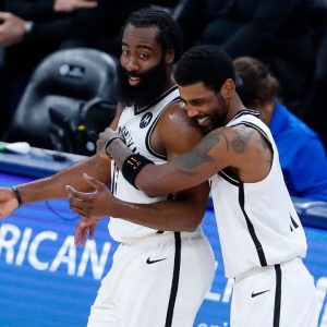 "There will be no sh*t talking going on the court": Kyrie Irving assures Rockets fans that James Harden's return will be solely about basketball