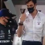 Toto Wolff appears to cut-off Valtteri Bottas amidst Mercedes celebration