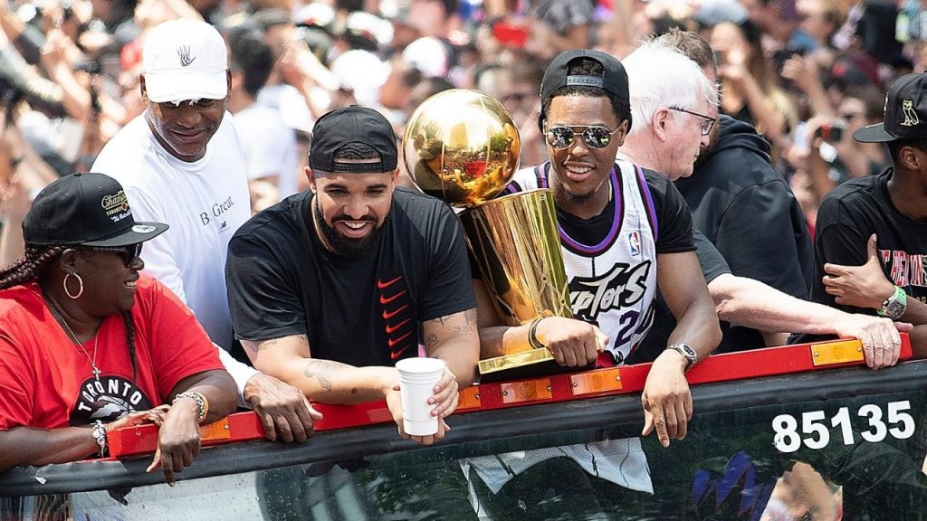 "I'm Kyle Lowry's translator": Drake video calls Raptors legend during post-game interview after their victory over Denver in what could be Lowry's final game