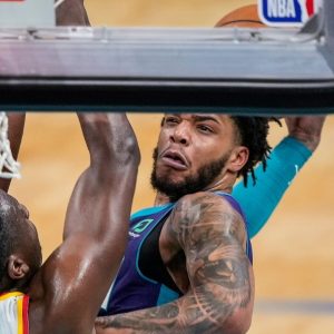 "Miles Bridges posterizes Clint Capela": Hornets' high-flier becomes a Dunk of the Year candidate with a murderous slam over the Hawks' center