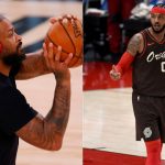 "PJ Tucker is the Shoe-Ru": Carmelo Anthony amazed when the Buck star was spotted wearing Air Jordan 5 PE shoes made for his NASL team