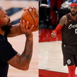 "PJ Tucker is the Shoe-Ru": Carmelo Anthony amazed when the Buck star was spotted wearing Air Jordan 5 PE shoes made for his NASL team