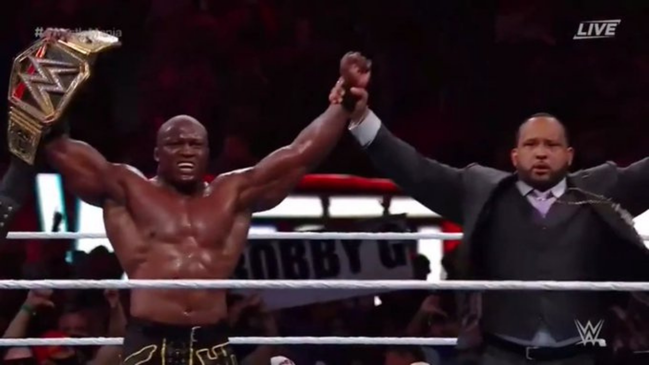 Bobby Lashley beats Drew McIntyre to retain the WWE Championship at Wrestlemania 37