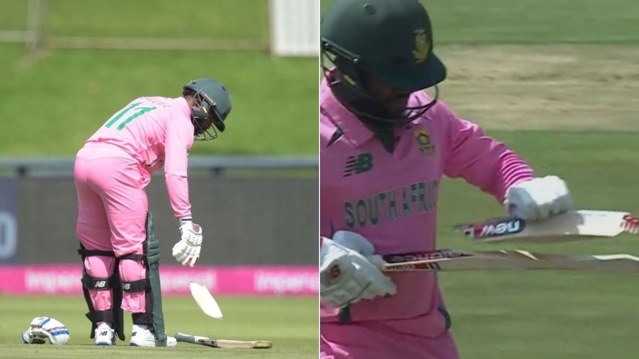 Johannesburg ODI: Faheem Ashraf breaks Temba Bavuma's bat in 2nd SA vs PAK ODI