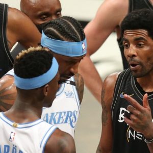 "Kyrie Irving, I just said bye": Dennis Schroder appears to agree with the referees' decision to eject him in the Lakers' blowout win last night