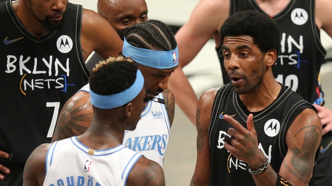 "Kyrie Irving, I just said bye": Dennis Schroder appears to agree with the referees' decision to eject him in the Lakers' blowout win last night