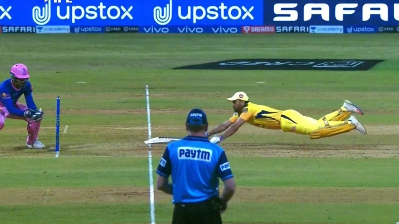 Dive in cricket: Fans in awe as MS Dhoni dives to survive run-out appeal vs Rajasthan Royals