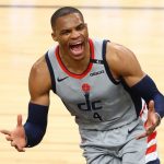 "I can do it all": Russell Westbrook stans himself in the post-game interview, while wearing himself on a T-shirt