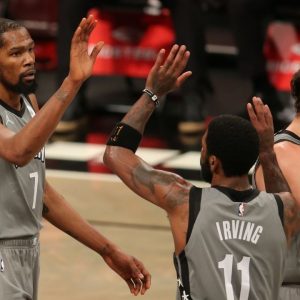"No James Harden? No problem!": The Brotherhood of Kyrie Irving and Kevin Durant take down Devin Booker and his Phoenix Suns