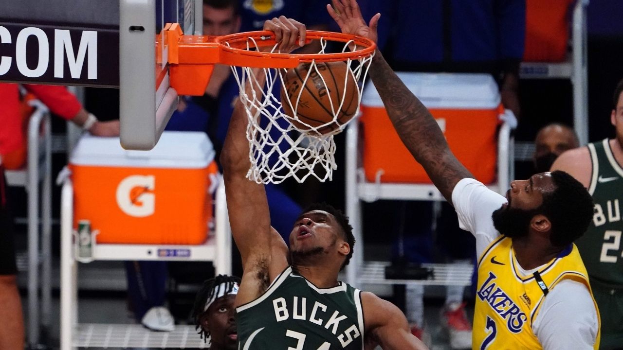 Andre Drummond posterized for the first time as a Lakers player by the Bucks' back-to-back MVP Giannis Antetokounmpo