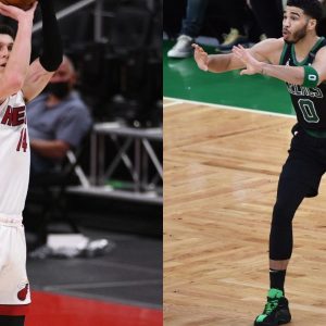 “Jayson Tatum was right about Tyler Herro being a ‘Bubble fraud’: Fans react to Heat star’s abysmal Playoff stats against Giannis and the Bucks following a series sweep