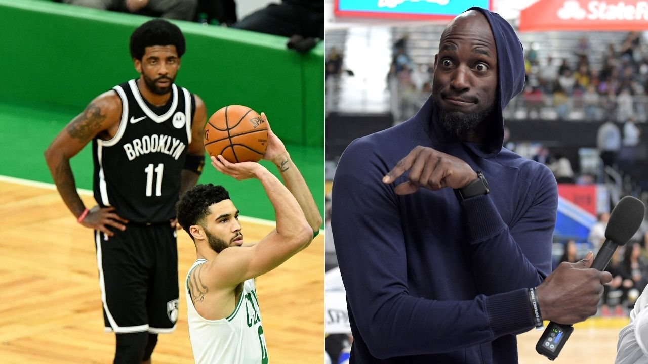 "Kyrie Irving, you stomped 'Lucky', that's not cool": Kevin Garnett berates Nets star for stomping on Celtics logo after Game 4 win