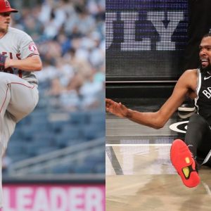 “Kevin Durant hasn’t seen someone choke like this in a game since last week”: NBA fans troll the Nets superstar’s reaction to seeing Angels pitcher Dylan Bundy throw up on the mound