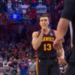 "Bogdan Bogdanovic quiets the Philly crowd down": Hawks star puts finger to his mouth and shushes Sixers fans in 128-124 Game 1 win over Joel Embiid and co