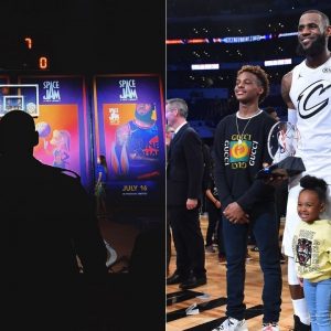 "Bryce James is almost as tall as elder brother Bronny?": Lakers megastar LeBron James' youngest son looked as tall as his brother at Space Jam event