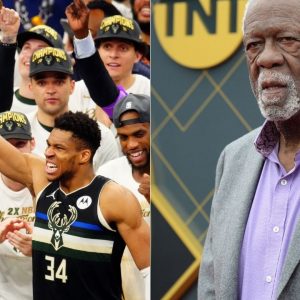 "I like how Giannis Antetokounmpo takes care of that FMVP trophy and his teammates": Bill Russell lauds the Bucks star for distributing cigars to his team while clinging to his MVP trophy