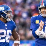"Please stop photoshopping my legs onto your body": Eli Manning had jokes for Saquon Barkley after ridiculous workout picture