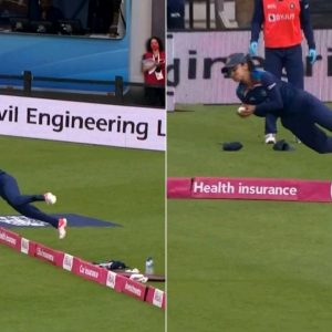 Harleen Deol catch video: Harleen grabs unbelievable boundary catch to dismiss Amy Jones in Northampton T20I
