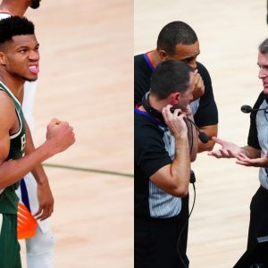 “Giannis Antetokounmpo was mad at Scott Foster for ruining his free throw routine”: NBA fans react to the Bucks MVP sternly glaring at Foster during their Game 3 win against the Suns