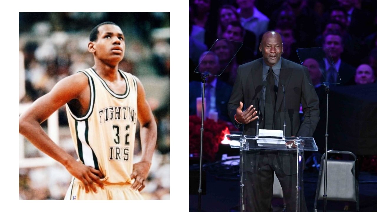 "Can LeBron James take legendary status?": How the 4-time MVP was compared to Michael Jordan, Kareem Abdul-Jabbar and Larry Bird in his high school game intro