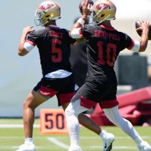 San Francisco 49ers QB: Kyle Shanahan says "I don't know if any rookie can beat out" Jimmy Garoppolo
