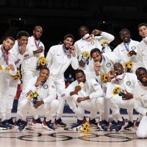 "Aye LeBron James, thanks for the tequila": Team USA players give a shout-out to the Lakers superstar as they drink Lobos Tequila while celebrating their gold-medal win at Tokyo 2020