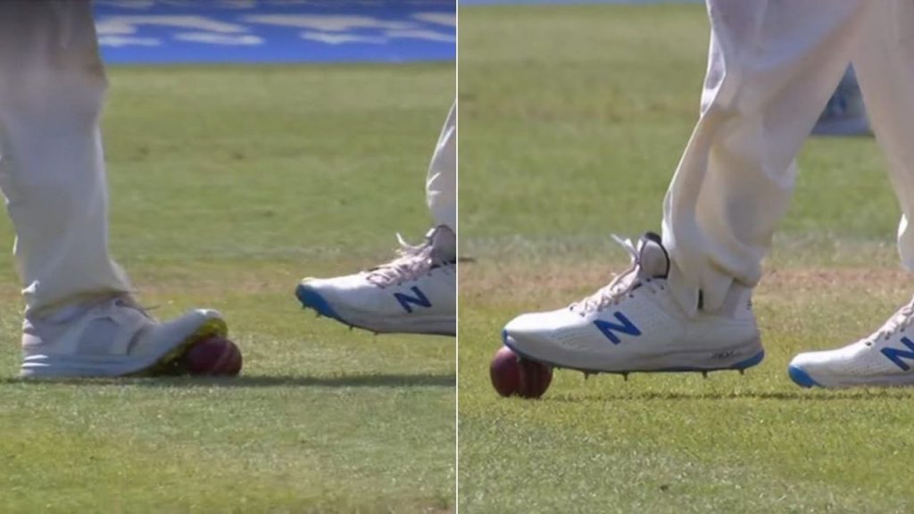 Ball Tampering video Lord's: Twitterati accuse English fielder of ball tampering as visuals of stepping on the ball with spikes go viral